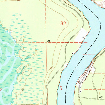 United States Geological Survey Lower Sunk Lake, LA-MS (1965, 24000-Scale) digital map