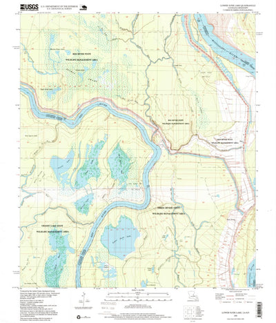United States Geological Survey Lower Sunk Lake, LA-MS (1996, 24000-Scale) digital map
