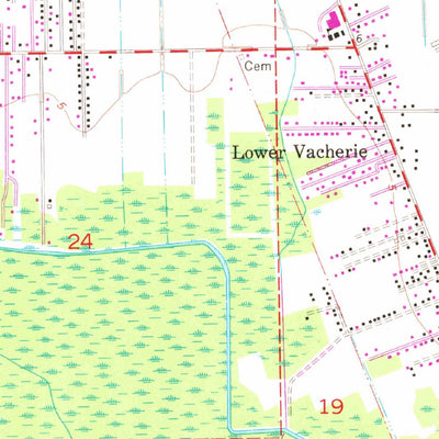 United States Geological Survey Lower Vacherie, LA (1962, 24000-Scale) digital map