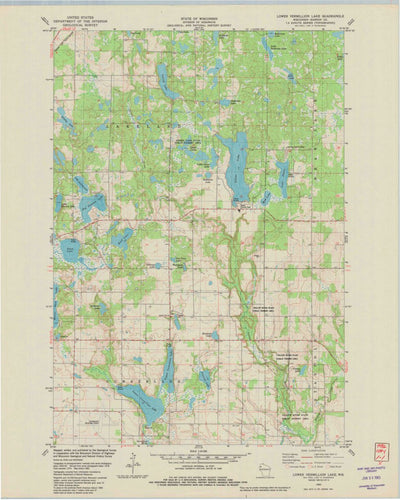 United States Geological Survey Lower Vermillion Lake, WI (1982, 24000-Scale) digital map