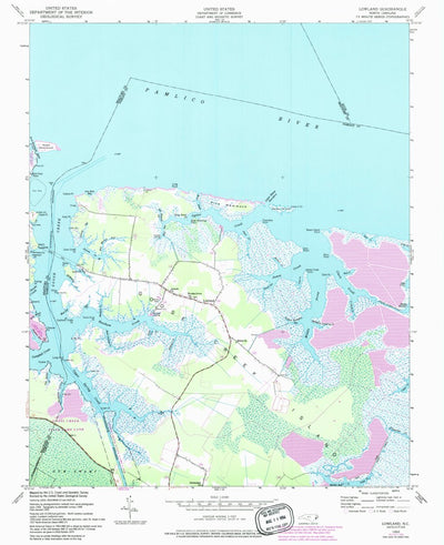 United States Geological Survey Lowland, NC (1950, 24000-Scale) digital map