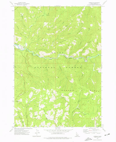 United States Geological Survey Lowman, ID (1972, 24000-Scale) digital map