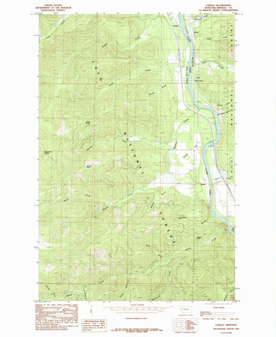 United States Geological Survey Lozeau, MT (1985, 24000-Scale) digital map