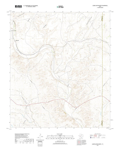 United States Geological Survey Lozier Canyon North, TX (2019, 24000-Scale) digital map