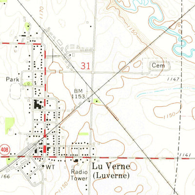 United States Geological Survey Lu Verne, IA (1972, 24000-Scale) digital map