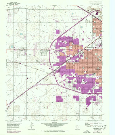 United States Geological Survey Lubbock West, TX (1957, 24000-Scale) digital map