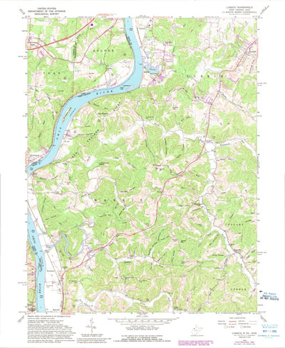 United States Geological Survey Lubeck, WV-OH (1961, 24000-Scale) digital map