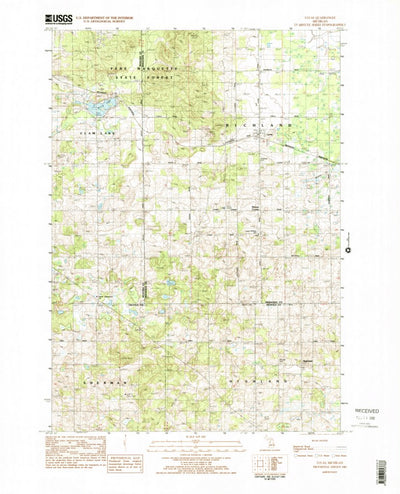 United States Geological Survey Lucas, MI (1983, 25000-Scale) digital map