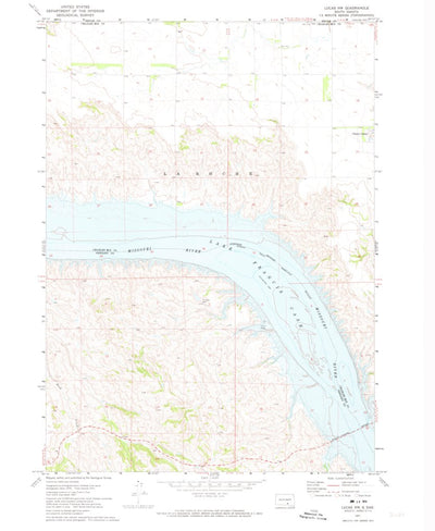 United States Geological Survey Lucas NW, SD (1971, 24000-Scale) digital map