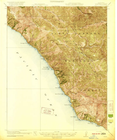 United States Geological Survey Lucia, CA (1921, 62500-Scale) digital map