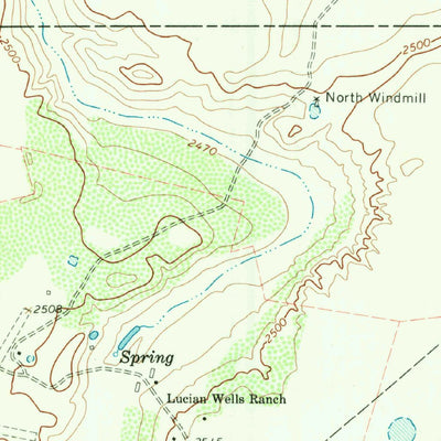 United States Geological Survey Lucian Wells Ranch, TX (1966, 24000-Scale) digital map