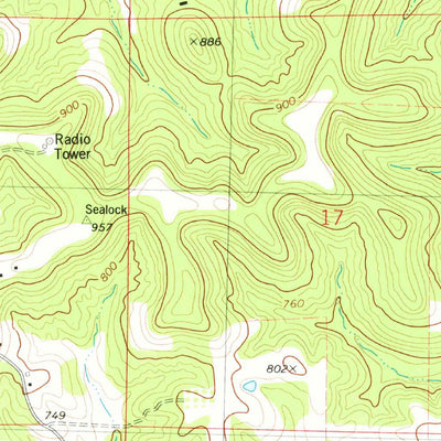 United States Geological Survey Luckett Ridge, MO (1975, 24000-Scale) digital map