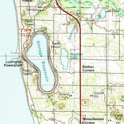 United States Geological Survey Ludington, MI (1983, 100000-Scale) digital map