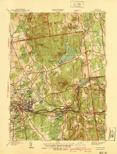 United States Geological Survey Ludlow, MA (1939, 31680-Scale) digital map