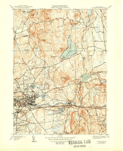 United States Geological Survey Ludlow, MA (1944, 31680-Scale) digital map