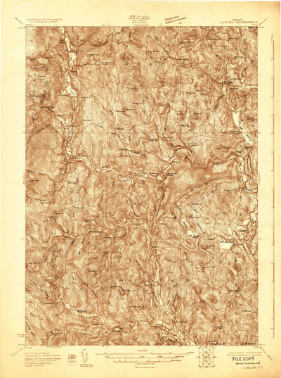 United States Geological Survey Ludlow, VT (1928, 48000-Scale) digital map