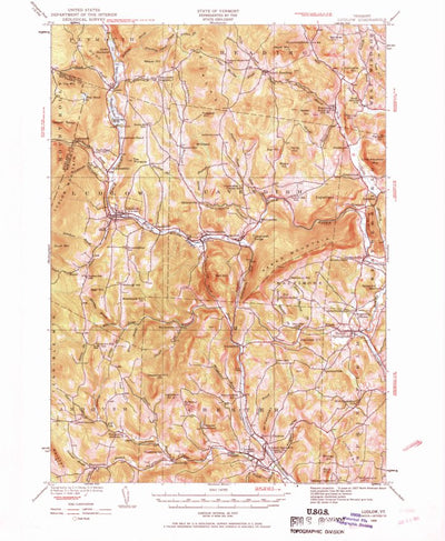 United States Geological Survey Ludlow, VT (1929, 62500-Scale) digital map