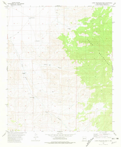 United States Geological Survey Luera Mountains West, NM (1981, 24000-Scale) digital map