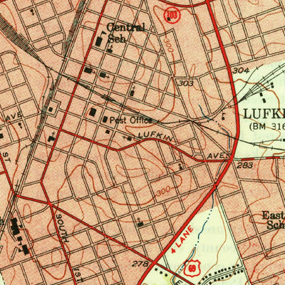 United States Geological Survey Lufkin, TX (1950, 24000-Scale) digital map