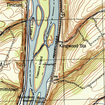 United States Geological Survey Lumberville, PA-NJ (1943, 31680-Scale) digital map
