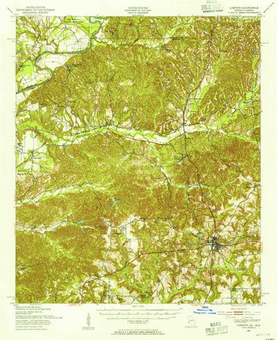 United States Geological Survey Lumpkin, GA-AL (1950, 62500-Scale) digital map