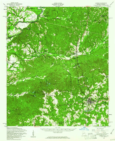 United States Geological Survey Lumpkin, GA-AL (1955, 62500-Scale) digital map
