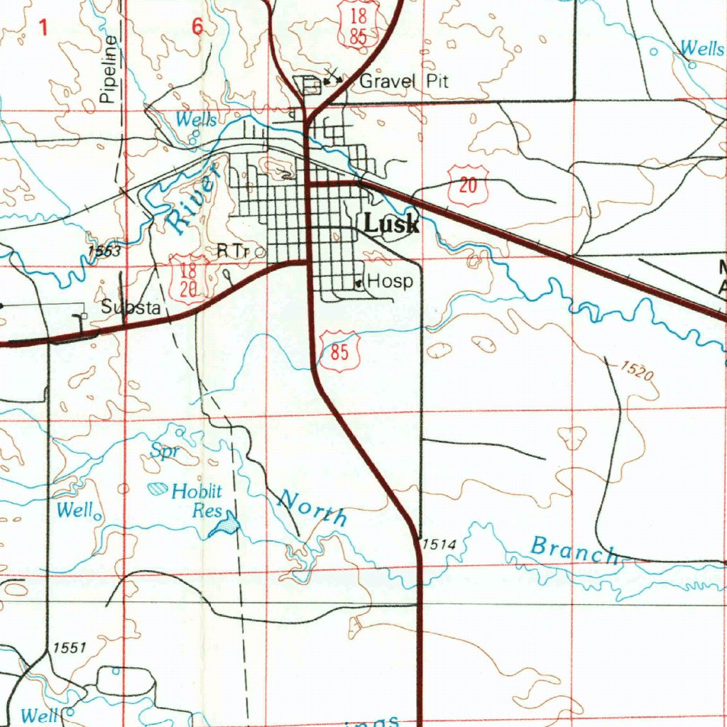 Lusk, WYNE (1982, 100000Scale) Map by United States Geological Survey