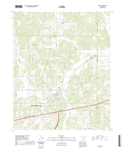 United States Geological Survey Luther, OK (2022, 24000-Scale) digital map