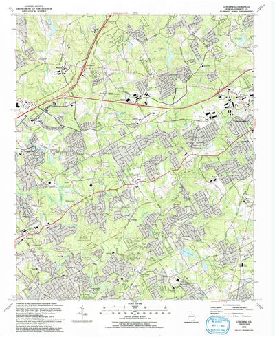 United States Geological Survey Luxomni, GA (1992, 24000-Scale) digital map