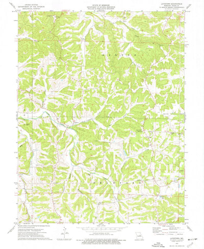 United States Geological Survey Luystown, MO (1975, 24000-Scale) digital map