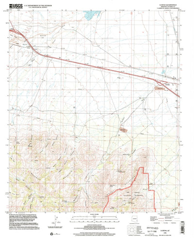 United States Geological Survey Luzena, AZ (1996, 24000-Scale) digital map