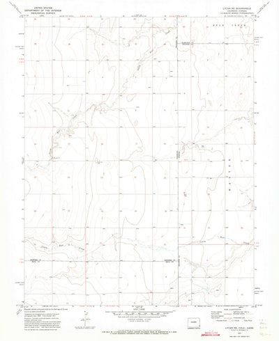 United States Geological Survey Lycan NE, CO-KS (1971, 24000-Scale) digital map