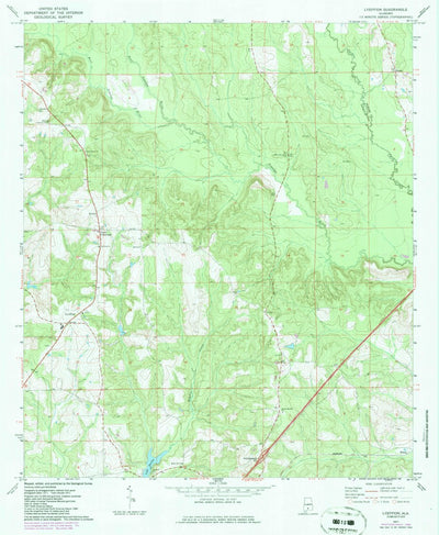 United States Geological Survey Lyeffion, AL (1971, 24000-Scale) digital map
