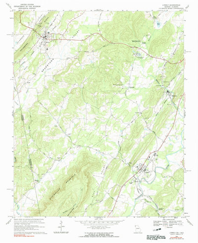 United States Geological Survey Lyerly, GA-AL (1966, 24000-Scale) digital map