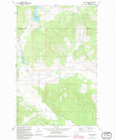 United States Geological Survey Lynch Lake, MT (1991, 24000-Scale) digital map