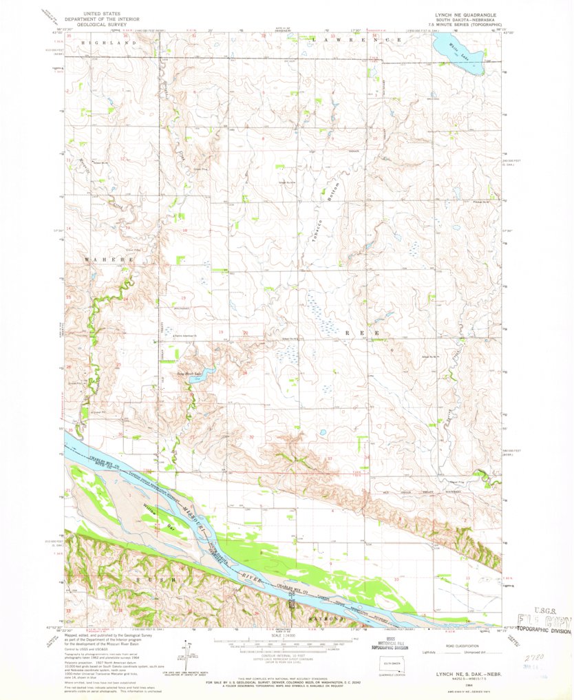 Lynch NE, SD-NE (1964, 24000-Scale) Map by United States Geological ...