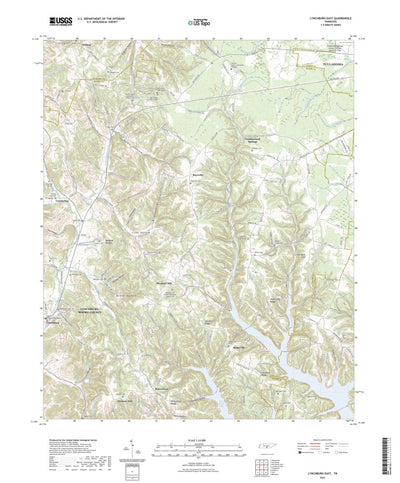 United States Geological Survey Lynchburg East, TN (2022, 24000-Scale) digital map