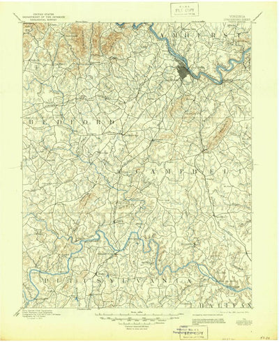 United States Geological Survey Lynchburg, VA (1892, 125000-Scale) digital map
