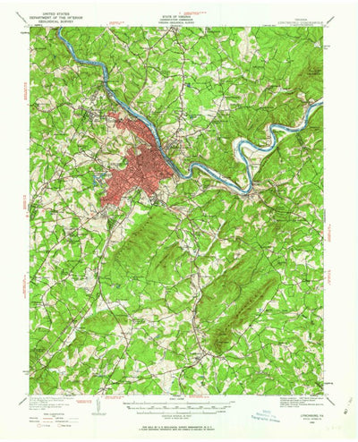 United States Geological Survey Lynchburg, VA (1950, 62500-Scale) digital map