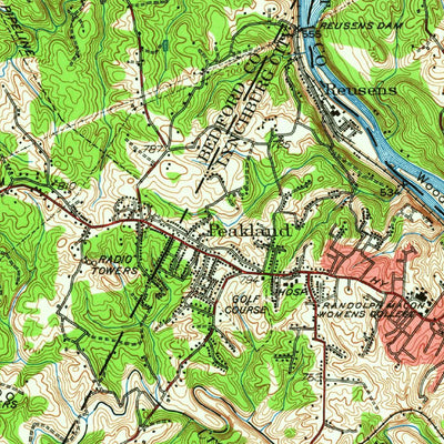 United States Geological Survey Lynchburg, VA (1950, 62500-Scale) digital map