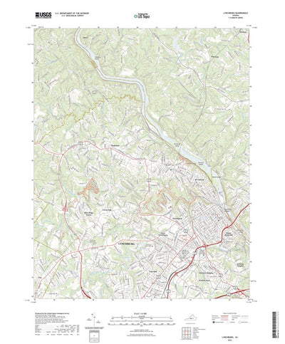 United States Geological Survey Lynchburg, VA (2022, 24000-Scale) digital map