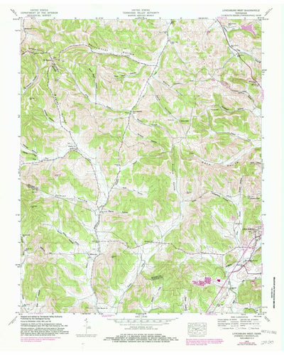 United States Geological Survey Lynchburg West, TN (1949, 24000-Scale) digital map