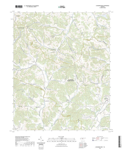 United States Geological Survey Lynchburg West, TN (2022, 24000-Scale) digital map