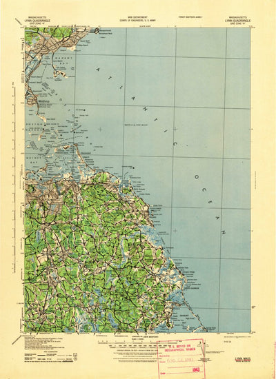 United States Geological Survey Lynn, MA (1943, 25000-Scale) digital map