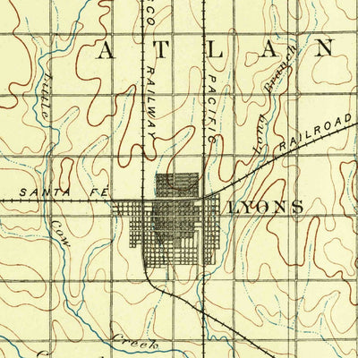 United States Geological Survey Lyons, KS (1894, 125000-Scale) digital map