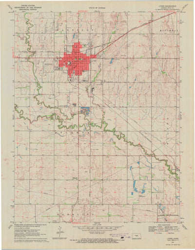 United States Geological Survey Lyons, KS (1970, 24000-Scale) digital map