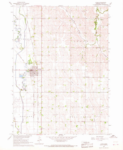 United States Geological Survey Lyons, NE (1966, 24000-Scale) digital map