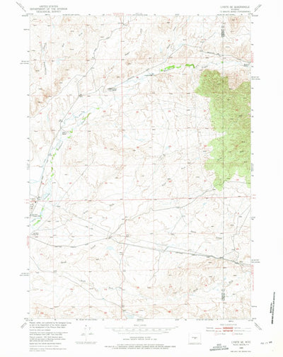 United States Geological Survey Lysite SE, WY (1952, 24000-Scale) digital map