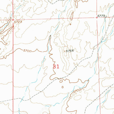 United States Geological Survey Lysite SE, WY (1952, 24000-Scale) digital map