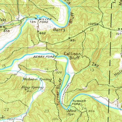 United States Geological Survey Macks Creek, MO (1934, 62500-Scale) digital map